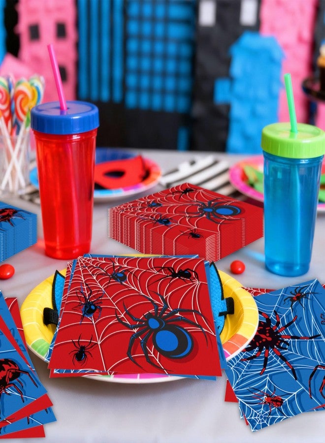 Roaring Good Time 40PCS Spider Cocktail Napkins Disposable Spider Paper Dinner Beverage Napkins for Halloween Cospaly Costume Party Decoration Supplies - Image 3